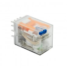 Реле миниатюрное промышленное общего назначения, 4CO, ком. ток 6А, AgSnO2, напряжение 12V DC, опция: тест-кнопка+светодиод+защитный диод  IR-12DC-4CO