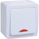 ГЕРМЕС PLUS белый Выключатель 1-клавишный О/У со свет.индик. IP54 ВС20-1-1-ГПБ  EVMP11-K01-10-54-EC  IEK