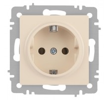 Розетка Intro Accent 6-202-02 2P+E Schuko, 16А-250В, IP20, СУ, слоновая кость  Б0063683  Intro