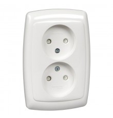 РОНДО С/У Белый Розетка 2-ая б/з с защитными шторками 16А (в сборе)  RS16-225-BI  Schneider Electric