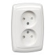 РОНДО С/У Белый Розетка 2-ая б/з с защитными шторками 16А (в сборе)  RS16-225-BI  Schneider Electric