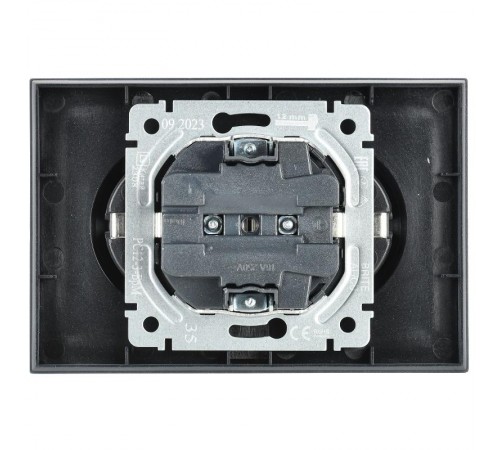 BRITE Розетка 2-ая с заземлением без шторок 16А в сборе РС12-3-БрМ маренго  BR-R21-16-K35-F  IEK