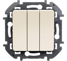 Inspiria Слоновая кость Выключатель 3-клавишный С/У без рамки  673641  Legrand