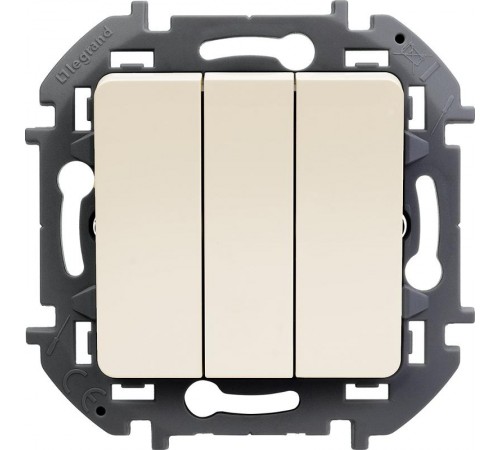 Inspiria Слоновая кость Выключатель 3-клавишный С/У без рамки  673641  Legrand