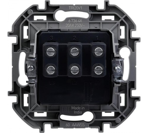 Inspiria Слоновая кость Выключатель 3-клавишный С/У без рамки  673641  Legrand