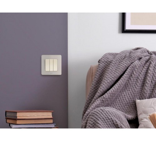 Inspiria Слоновая кость Выключатель 3-клавишный С/У без рамки  673641  Legrand