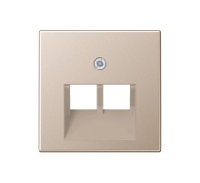 Крышка для сдвоенных телефонных и компьютерных розеток (UAE), фиксация винтом; термопласт; шампань; A500  A569-2BFPLUACH  Jung