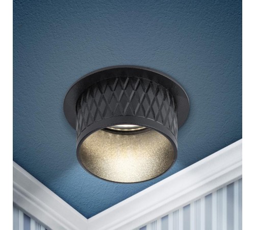 Светильник встраиваемый декоративный DK112 BK MR16 GU5.3 черный  Б0058436  ЭРА