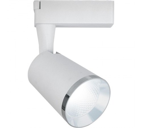 Светильник светодиодный трековый однофазный AL111, 12W, 1080 Lm, 4000К, 35 градусов, белый c хром рамкой  32448  FERON