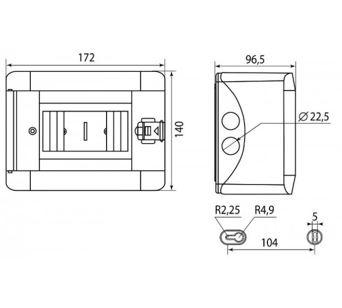Бокс пластиковый навесной ЩРН-Пм-6 модулей IP41  SQ0901-0102  TDM