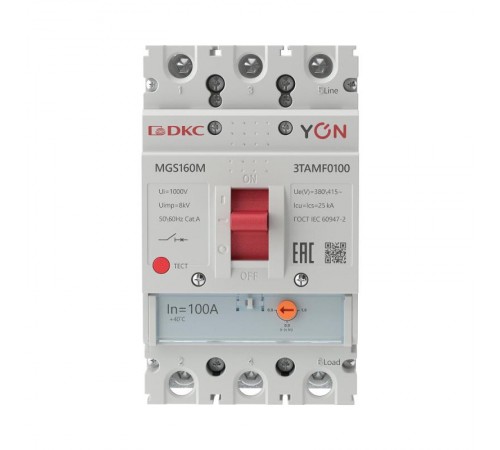Авт. выкл. YON MGS160 3P 80-100A 25kA  MGS160M-3TAMF0100  DKC