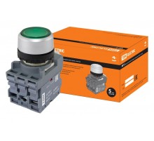 Кнопка с фиксацией MP2-21G(LED) в сборе d22мм/220В 1з+1р зеленая  SQ0747-0022  TDM