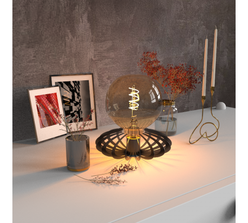 Лампа светодиодная Black LED Filament G120 Flexible E27 6W Golden 360lm 2400К  158802008  Gauss