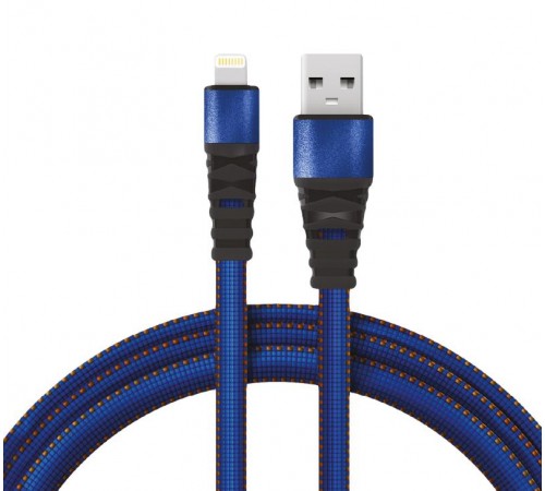 Кабель REXANT USB-Lightning 2.4 A, 1 м, синяя нейлоновая оплетка 18-7053  REXANT