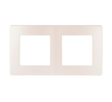 Рамка для розеток и выключателей серия 12 12-5102-15 на 2 поста, сатин, перламутр  Б0052518  ЭРА