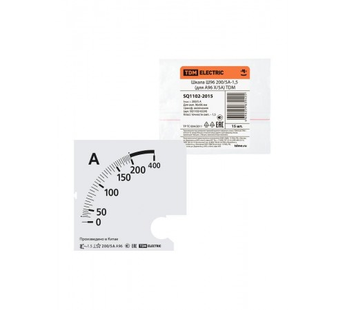 Шкала Ш96 200/5А-1,5 (для А96 Х/5А)  SQ1102-2015  TDM