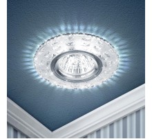 Светильник точечный встраиваемый под лампу DK LD8 MR16 50Вт GU5.3 прозрачный с подсветкой  Б0028083  ЭРА