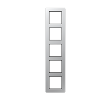 Рамка для вертикальной и горизонтальной установки, 5 постов; термопласт; алюминий; A FLOW  AF585BFAL  Jung