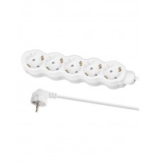 Удлинитель бытовой "Люкс" 5 гнезд, 5 м, с/з, с з/ш, ПВС 3х1 мм2, 16 А, 250 В, 3500 Вт  SQ1303-4037  TDM