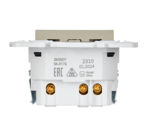 SKANDY Розетка с заземлением с защитными шторками 16А с USB C 18Вт SK-R17B бежевый   SK-R14-16-U14-018-K10  IEK