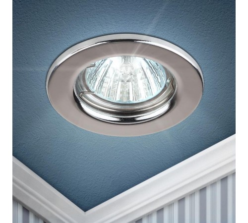Светильник точечный встраиваемый под лампу ST1 50Вт MR16 хром штампованный  C0043799  ЭРА
