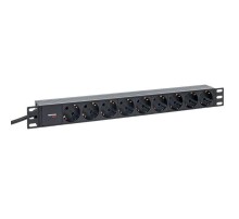 Блок розеток PDU TERACOM PRO 19" 1U 16А/250В 9 розеток Schuko 2 метра 3x1,5 мм2 Schuko  TRP-HPD-PL-16A-9SH-2MSH  EKF