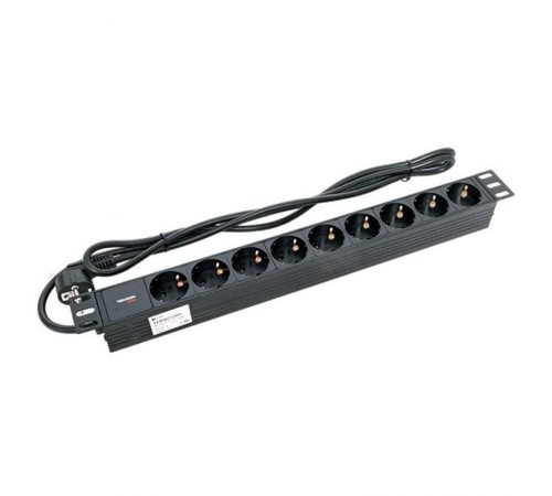Блок розеток PDU TERACOM PRO 19" 1U 16А/250В 9 розеток Schuko 2 метра 3x1,5 мм2 Schuko  TRP-HPD-PL-16A-9SH-2MSH  EKF