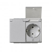 Розетка Double Shuko 16А 230В с крышкой, IP21/44 Impressivo, алюминий  302EUCK-83   2TKA00003032  ABB