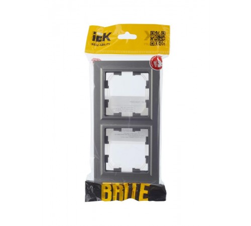 BRITE Рамка 2-ая IP44 РУ-2-БрС-44 сталь  BR-M22-44-K46  IEK