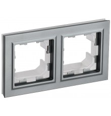 BRITE Рамка 2-ая IP44 РУ-2-БрС-44 сталь  BR-M22-44-K46  IEK