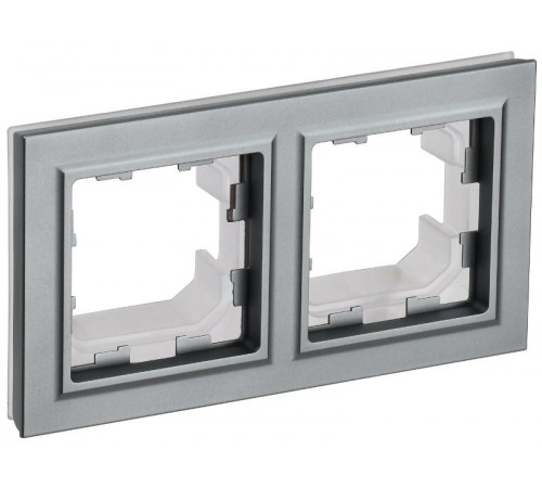 BRITE Рамка 2-ая IP44 РУ-2-БрС-44 сталь  BR-M22-44-K46  IEK