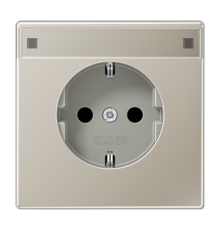 Штепсельная розетка SCHUKO 16A 250V~ с полем для надписи; благородная сталь  ES1520NA  Jung