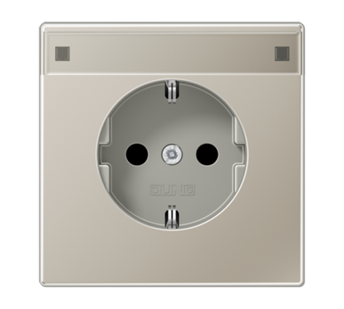 Штепсельная розетка SCHUKO 16A 250V~ с полем для надписи; благородная сталь  ES1520NA  Jung