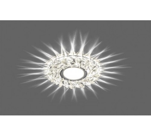 Светильник точечный встраиваемый под лампу, с LED подсветкой CD915 15LED*2835 SMD 4000K, MR16 50W G5.3, прозрачный, хром  28987  FERON