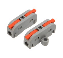 Клемма СМК 222-421P проходная 1 полюс, с монтажной площадкой (0,08-4 мм), серая (5 шт./уп.)  07-6261-05  REXANT