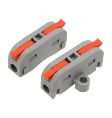 Клемма СМК 222-421P проходная 1 полюс, с монтажной площадкой (0,08-4 мм), серая (5 шт./уп.)  07-6261-05  REXANT