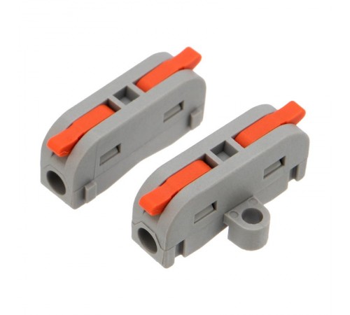 Клемма СМК 222-421P проходная 1 полюс, с монтажной площадкой (0,08-4 мм), серая (5 шт./уп.)  07-6261-05  REXANT