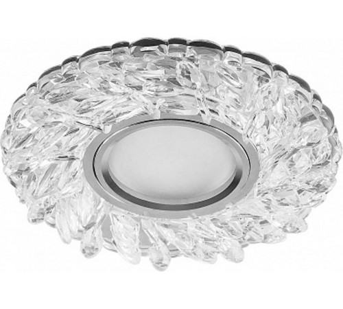 Светильник точечный встраиваемый под лампу, с LED подсветкой CD915 15LED*2835 SMD 4000K, MR16 50W G5.3, прозрачный, хром  28987  FERON