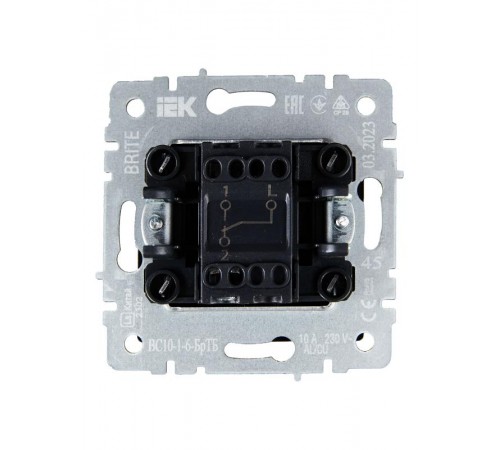 BRITE Выключатель 1-клавишный проходной 10А ВС10-1-6-БрТБ темная бронза  BR-V12-0-10-K45  IEK