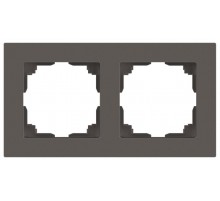 Рамка для розеток и выключателей Intro Accent 6-502-09 на 2 поста, СУ, титан  Б0063723  Intro