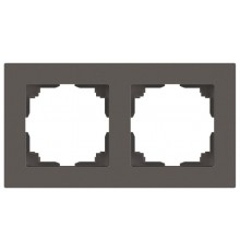 Рамка для розеток и выключателей Intro Accent 6-502-09 на 2 поста, СУ, титан  Б0063723  Intro