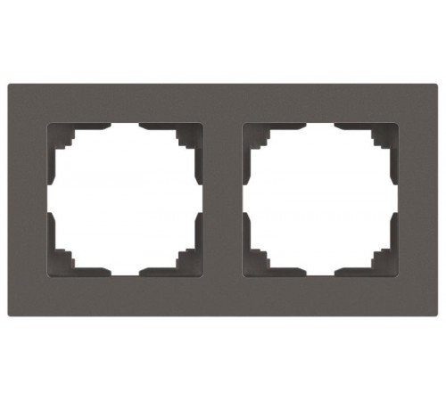 Рамка для розеток и выключателей Intro Accent 6-502-09 на 2 поста, СУ, титан  Б0063723  Intro