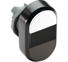 Кнопка двойная MPD8-11B (белая/черная) непрозрачная черная линза с текстом (START/STOP)  1SFA611137R1106  ABB