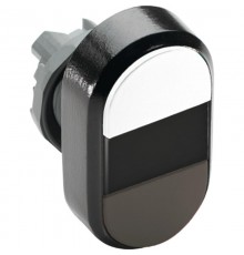 Кнопка двойная MPD7-11B (белая/черная) непрозрачная черная линза с текстом (ON/OFF)  1SFA611136R1106  ABB