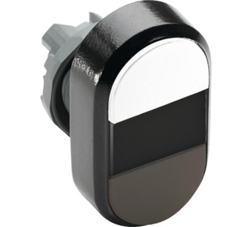 Кнопка двойная MPD7-11B (белая/черная) непрозрачная черная линза с текстом (ON/OFF)  1SFA611136R1106  ABB