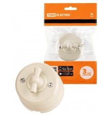 Выключатель поворотный 2-кл. с ручкой (бантик) 10А сл. кость "Виви"  SQ1820-1306  TDM