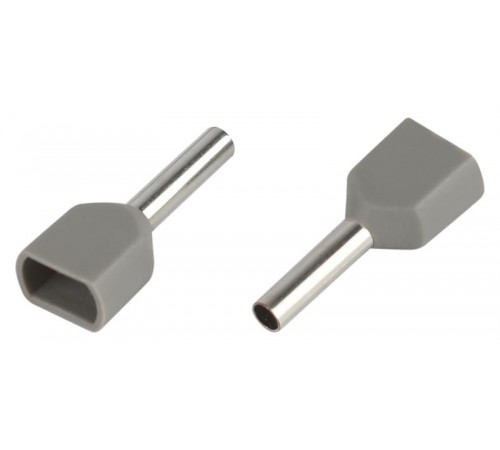 Наконечник-гильза ЭРА NO-225-72 (двойной) НШвИ(2) 0,75-8 с изолированным фланцем (упаковка 500 шт.)   Б0063343  ЭРА