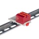 Блок распределительный, зажим push-in, 10 точек подключения 2,5 кв.мм, красный  DTP1-010-04SPUR  DKC