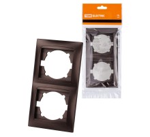 Рамка 2-х постовая вертикальная шоколад "Лама"  SQ1815-0533  TDM