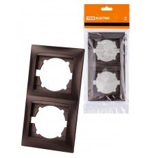 Рамка 2-х постовая вертикальная шоколад "Лама"  SQ1815-0533  TDM